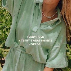 Daily Drills Terry Polo + Shorts SET 💚 Color: Verde